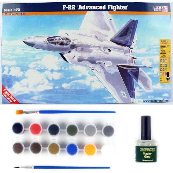 1/72 F-22 Gelişmiş Avcı Uçağı Maketi, Mister Craft F006ST