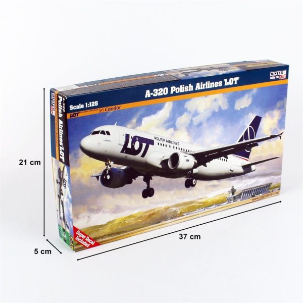 1/270 A-320 Polish Airlines (LOT) Yolcu Uçağı Maketi, Mister Craft F016 - Görsel 5