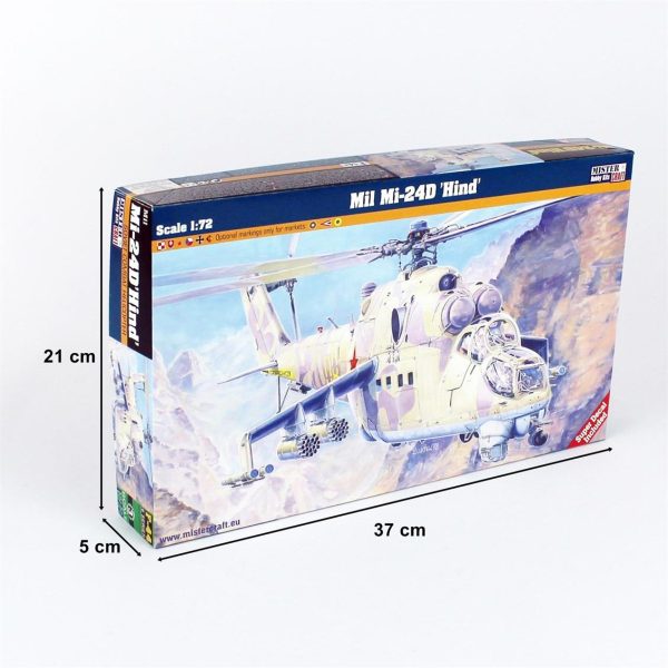 1/72 Mil Mi-24D Hind Askeri Helikopter Maketi, Mister Craft F044 - Görsel 5