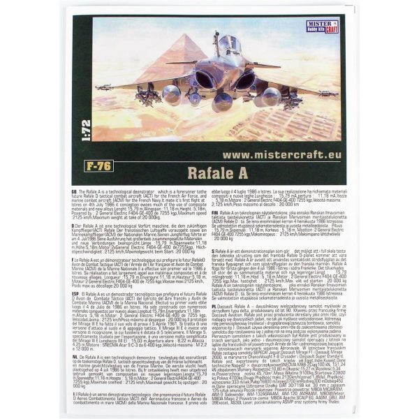 1/72 Rafale A Savaş Uçağı Maketi, Mister Craft F076ST - Görsel 4