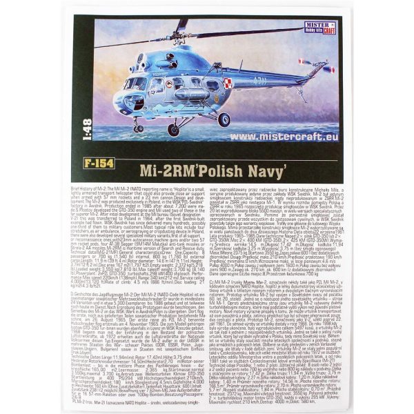 1/48 Mi-2 RM (Polonya Donanması) Askeri Helikopter Maketi, Mister Craft F154 - Görsel 3
