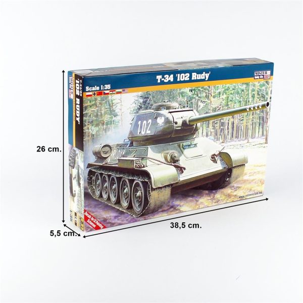 1/35 T-34/85 Ana Muharebe Tank Maketi, Mister Craft G095 - Görsel 4