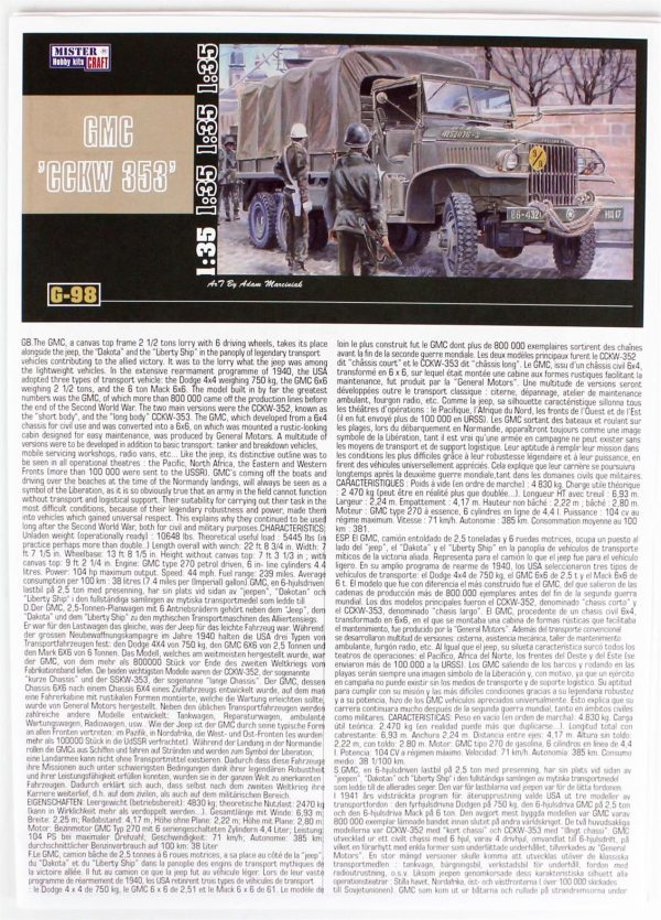 1/35 GMC CKW-353 Askeri Kamyon Maketi, Mister Craft G098 - Görsel 3