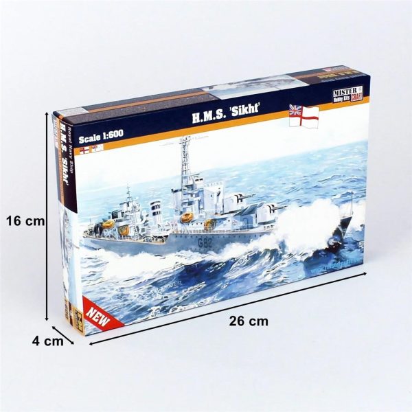 1/600 HMS (Sikht) Zırhlı Gemi Maketi, Mister Craft S095 - Görsel 5