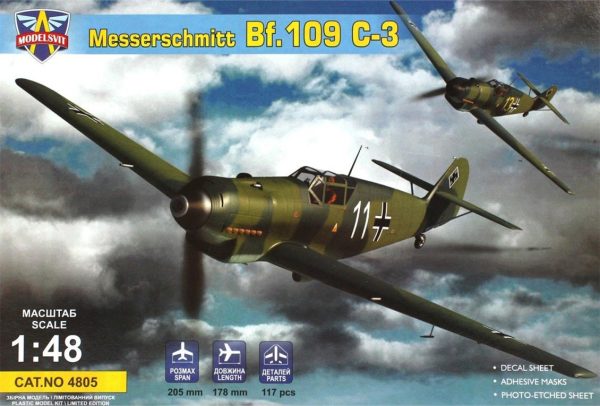1/48 Messerschmitt BF-109 C-3 Avcı Uçağı Maketi, Model Svit 4805