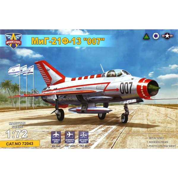 1/72 MIG-21 F-13 007 Elmas Operasyonu İsrail Avcı Uçağı Maketi, Model Svit 72043
