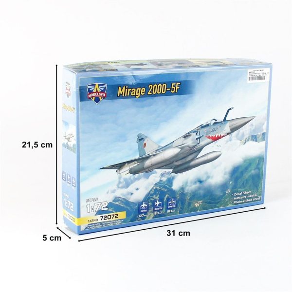 1/72 Mirage 2000-5F Multirole Jet Fighter Savaş Uçağı Maketi, Model Svit 72072 - Görsel 4