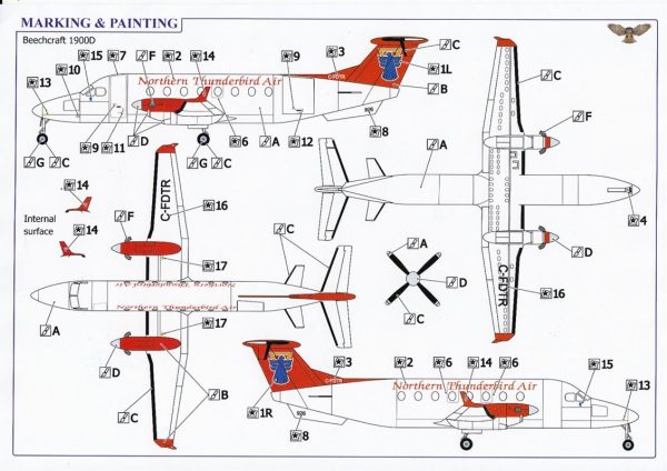 1/72 Beechcraft 1900 D Northern Thunderbird Hava Yolları Yolcu Uçağı Maketi, Model Svit 72004M - Görsel 2