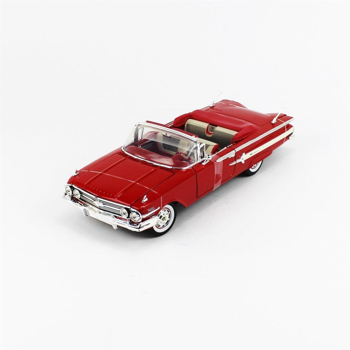 1/18 1960 Chevrolet Impala Convertible Kırmızı Diecast Araba, Motormax 73110 - Görsel 2
