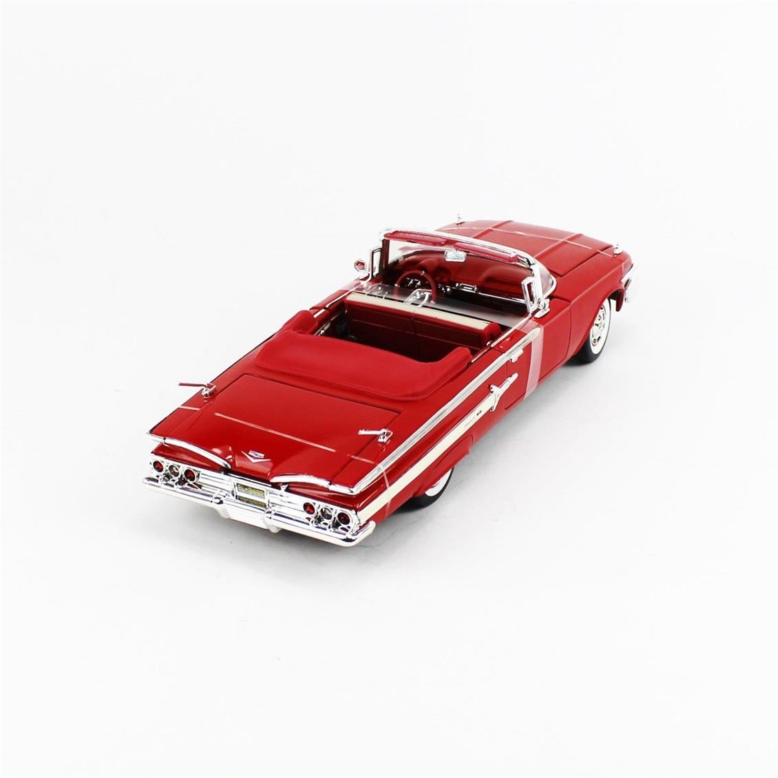 1/18 1960 Chevrolet Impala Convertible Kırmızı Diecast Araba, Motormax 73110 - Görsel 4