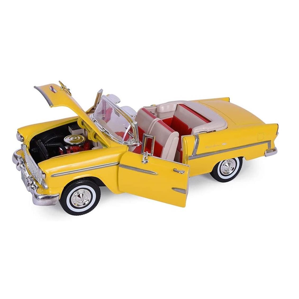 1/18 1955 Chevrolet Bel Air Convertible Sarı Diecast Araba, Motormax 73184Y - Görsel 4