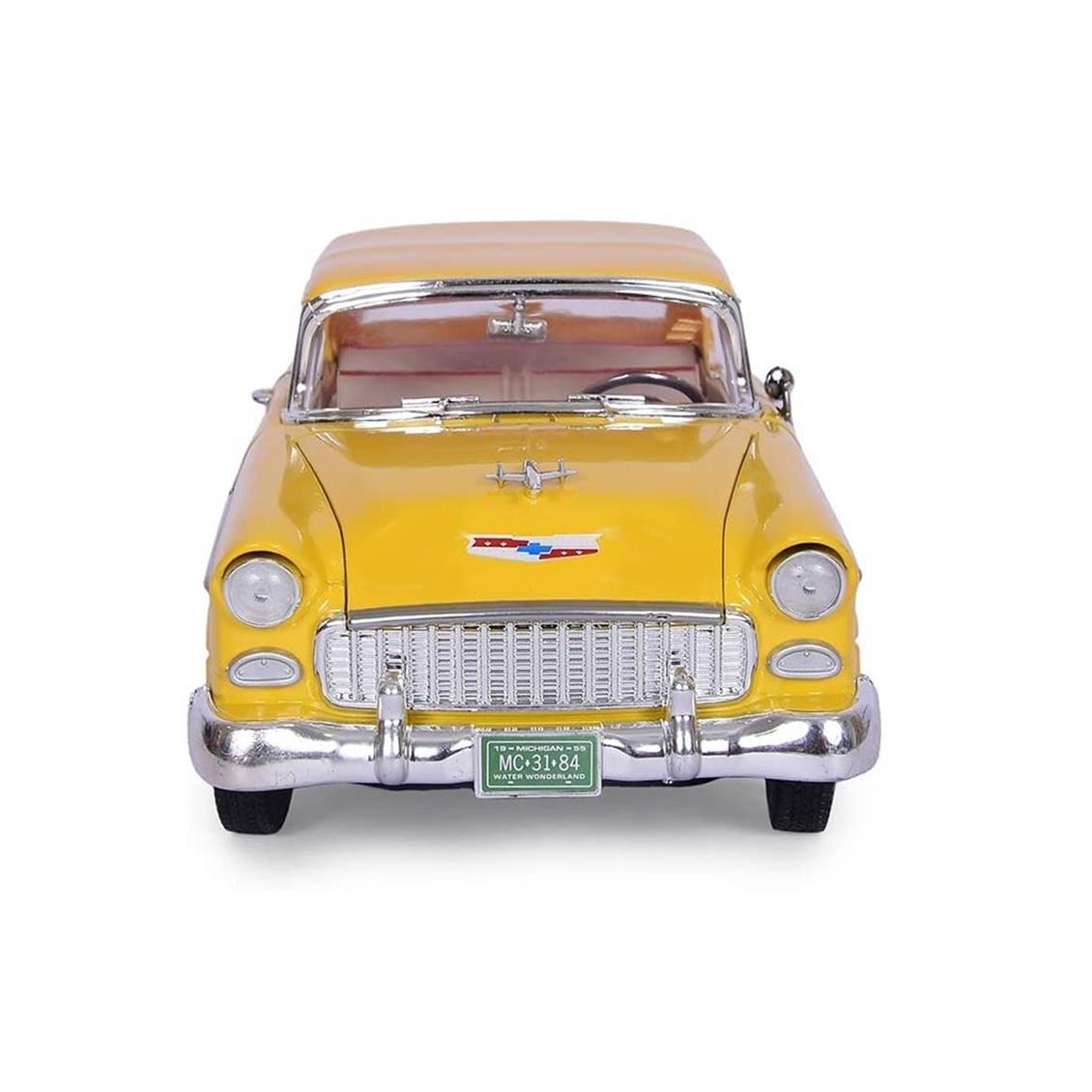 1/18 1955 Chevrolet Bel Air Convertible Sarı Diecast Araba, Motormax 73184Y - Görsel 2