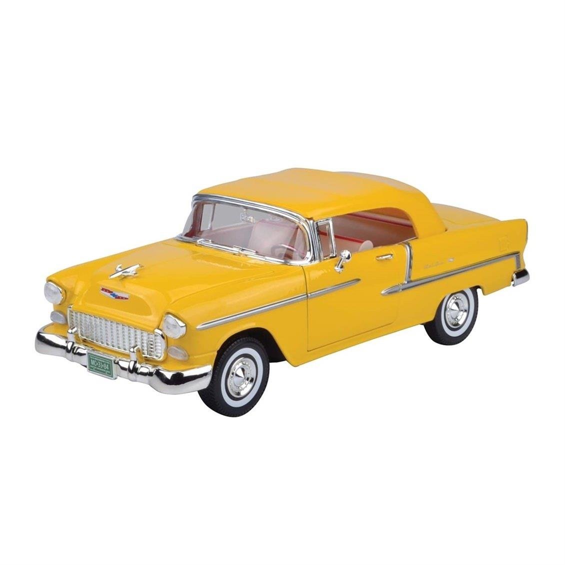 1/18 1955 Chevrolet Bel Air Convertible Sarı Diecast Araba, Motormax 73184Y