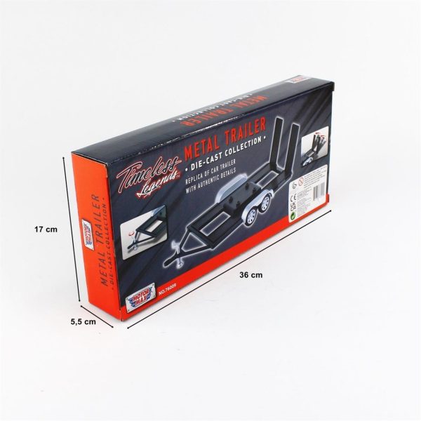 1/18 Araç Taşıma Dorsesi Sergilemeye Hazır Metal Treyler Dorsesi Modeli, Motormax 76009 - Görsel 5