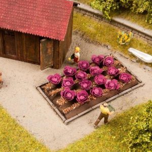 Kırmızı Lahana Bitkisi 16 Adet 3x6 cm. Diorama Malzemesi, Noch 13218