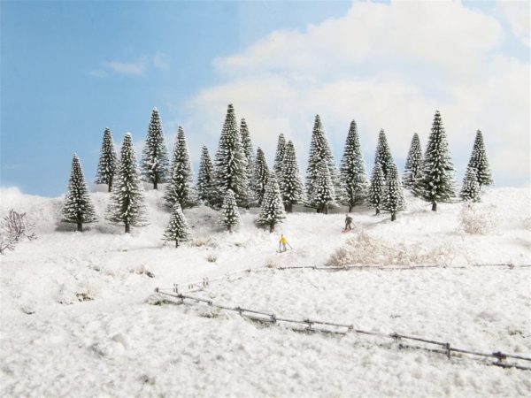 Karlı Köknar Ağaçları 25 Adet 5-14 cm. Diorama Malzemesi, Noch 26828