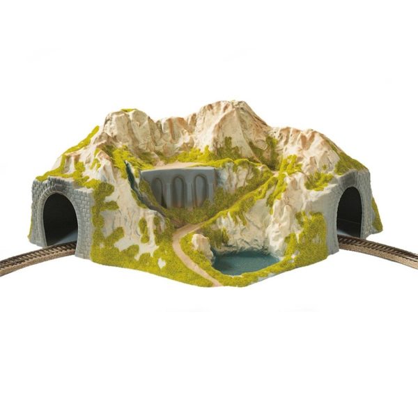 1/87 Tek Hatlı 41x37 cm. Hazır Virajlı Tünel Dioraması, Noch 5130