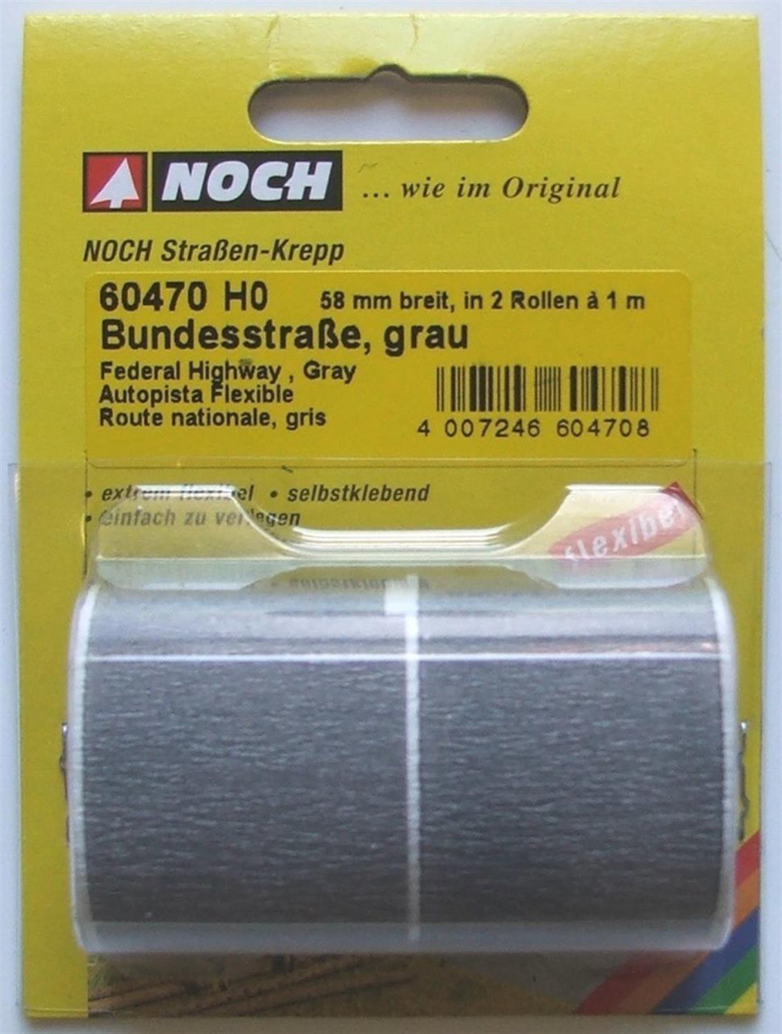 Şehirdışı Yol Zemini Gri 100x5.8 cm.2 Rulo Diorama Malzemesi, Noch 60470 - Görsel 3