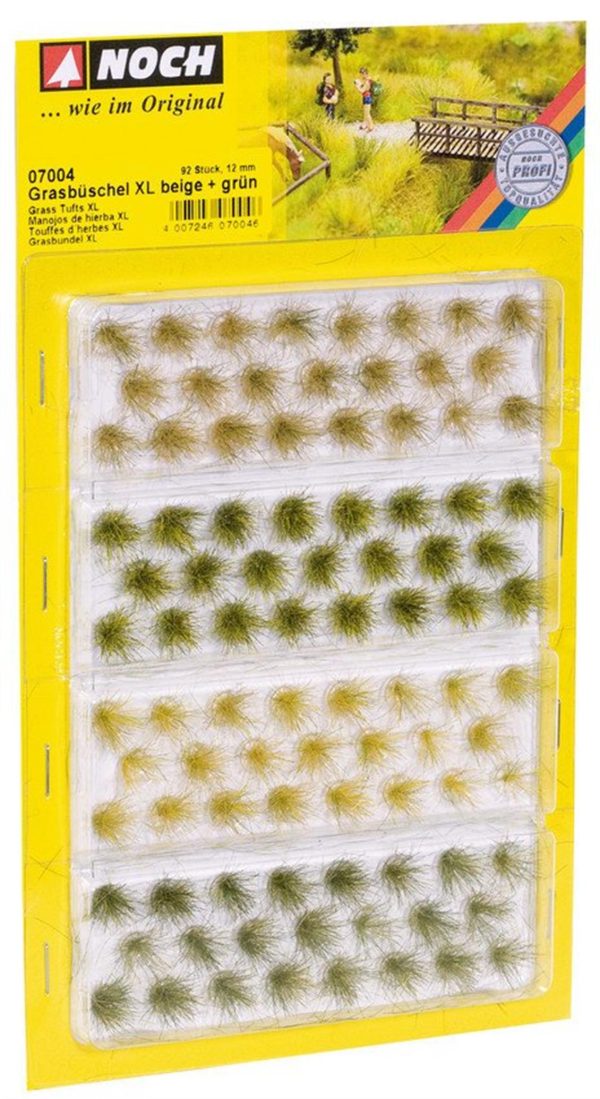 Grass Tufts XL green mix 92 pieces 12, Noch 7004