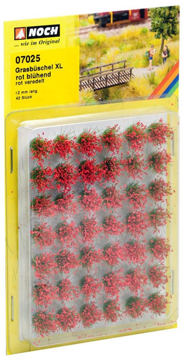 Grass Tufts XL“blooming” red 42 pieces, Noch 7025