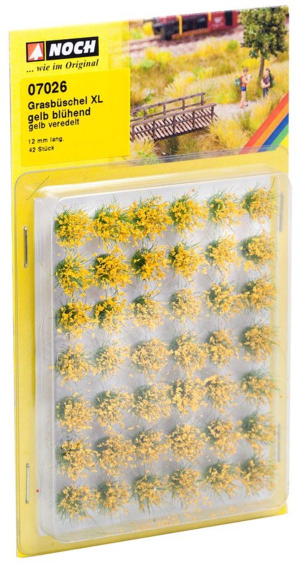 Grass Tufts XL Blooming Yellow 42 Adet Diorama Malzemesi, Noch 7026