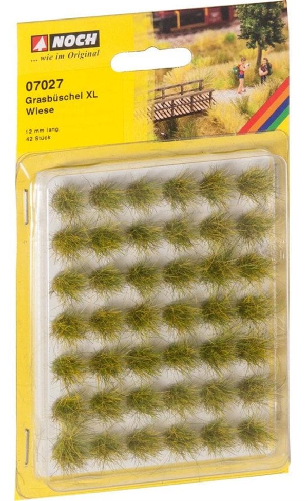 Grass Tufts XL “Meadow” 42 pieces 12 mm, Noch 7027