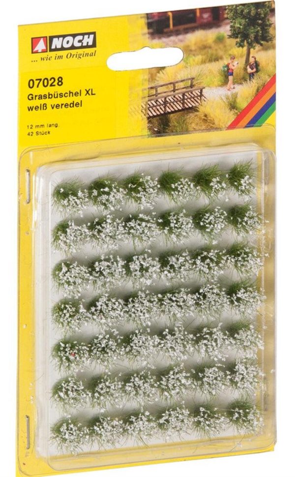 Grass Tufts XL “blooming” white 42 piec, Noch 7028