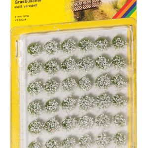 Grass Tufts “blooming” white 42 pieces 6 m Diorama Malzemesi, Noch 7038
