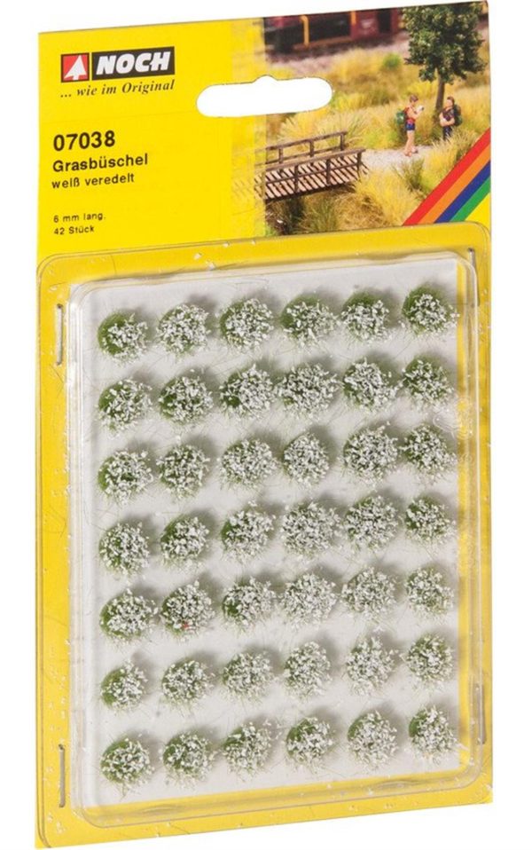 Grass Tufts “blooming” white 42 pieces 6 m Diorama Malzemesi, Noch 7038