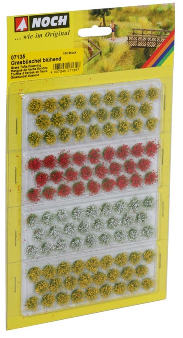 Çim Kümeleri Renkli Çiçekli 6 mm. 104 Adet Diorama Malzemesi, Noch 7135 - Görsel 3