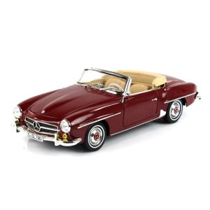 1/18 Mercedes Benz 190 SL Spider (W121) 1955 Medium Red Diecast Araba, Norev B66040647