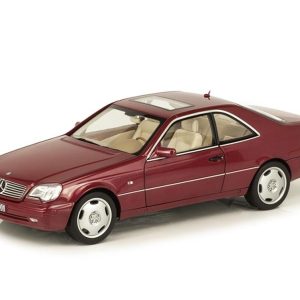 1/18 Mercedes Benz CL 600 Coupe 1994 Almandine Red Metalik Diecast Araba, Norev B66040651