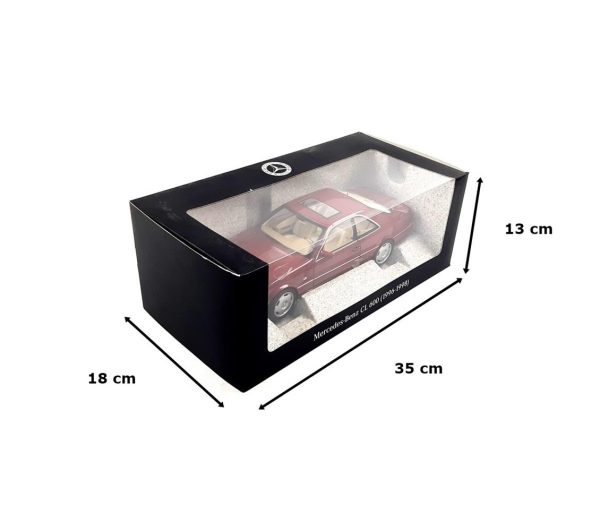 1/18 Mercedes Benz CL 600 Coupe 1994 Almandine Red Metalik Diecast Araba, Norev B66040651 - Görsel 5