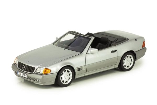 1/18 Mercedes Benz 500 SL (R129) Roadster 1989-1995 Brilliant Gümüş Metalik Diecast Araba M, Norev B66040656