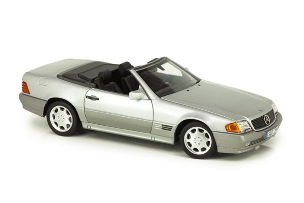 1/18 Mercedes Benz 500 SL (R129) Roadster 1989-1995 Brilliant Gümüş Metalik Diecast Araba M, Norev B66040656 - Görsel 2