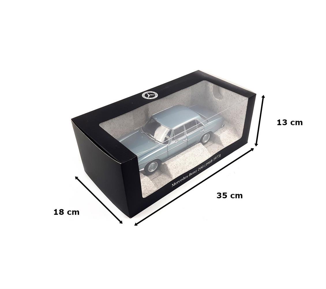 1/18 Mercedes Benz 200 (W114) 1973 Grey Blue Diecast Araba, Norev B66040666 - Görsel 5