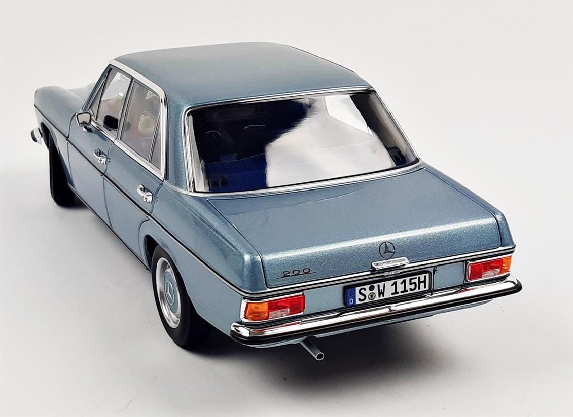 1/18 Mercedes Benz 200 (W114) 1973 Grey Blue Diecast Araba, Norev B66040666 - Görsel 4