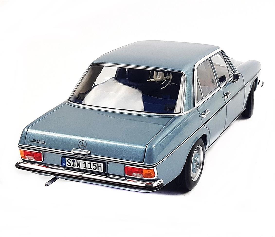 1/18 Mercedes Benz 200 (W114) 1973 Grey Blue Diecast Araba, Norev B66040666 - Görsel 3