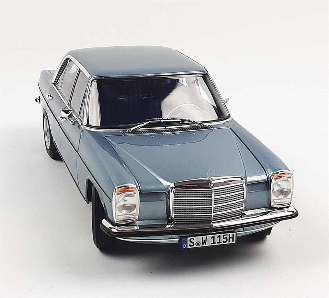 1/18 Mercedes Benz 200 (W114) 1973 Grey Blue Diecast Araba, Norev B66040666 - Görsel 2