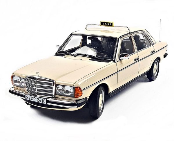 1/18 Mercedes Benz 200 (W123) Taxi 1980 IVory Diecast Araba, Norev B66040670
