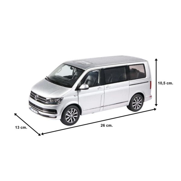1/18 VW T 6.1 Multivan Gümüş Diecast Minibüs Modeli, NZG LX95400055 - Görsel 5