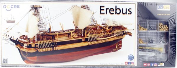 1/75 HMS Erebus Yelkenli Tekne Ahşap Maketi, Occre 12009