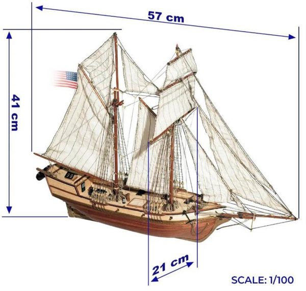 1/100 Albatros Yelkenli Tekne Ahşap Maketi, Occre 12500 - Görsel 4