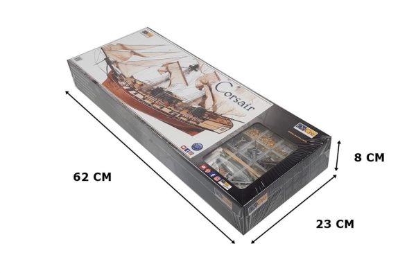 1/80 Corsair Yelkenli Tekne Ahşap Maketi, Occre 13600 - Görsel 4
