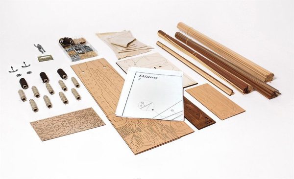 1/85 Diana Yelkenli Tekne Ahşap Maketi, Occre 14001 - Görsel 4