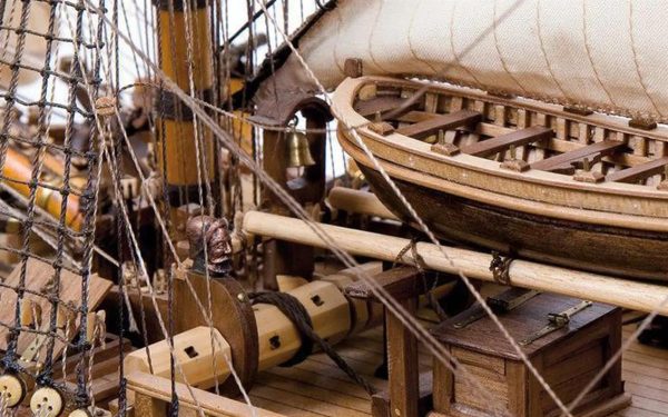 1/54 Endeavour Yelkenli Tekne Ahşap Maketi, Occre 14005 - Görsel 3