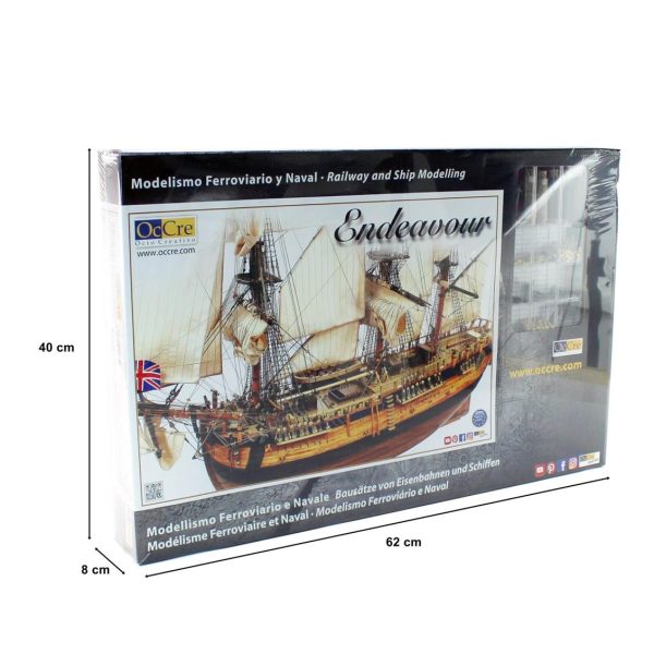 1/54 Endeavour Yelkenli Tekne Ahşap Maketi, Occre 14005 - Görsel 5