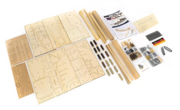 1/95 Gorch Fock Yelkenli Okul Teknesi Ahşap Maketi, Occre 15003 - Görsel 4