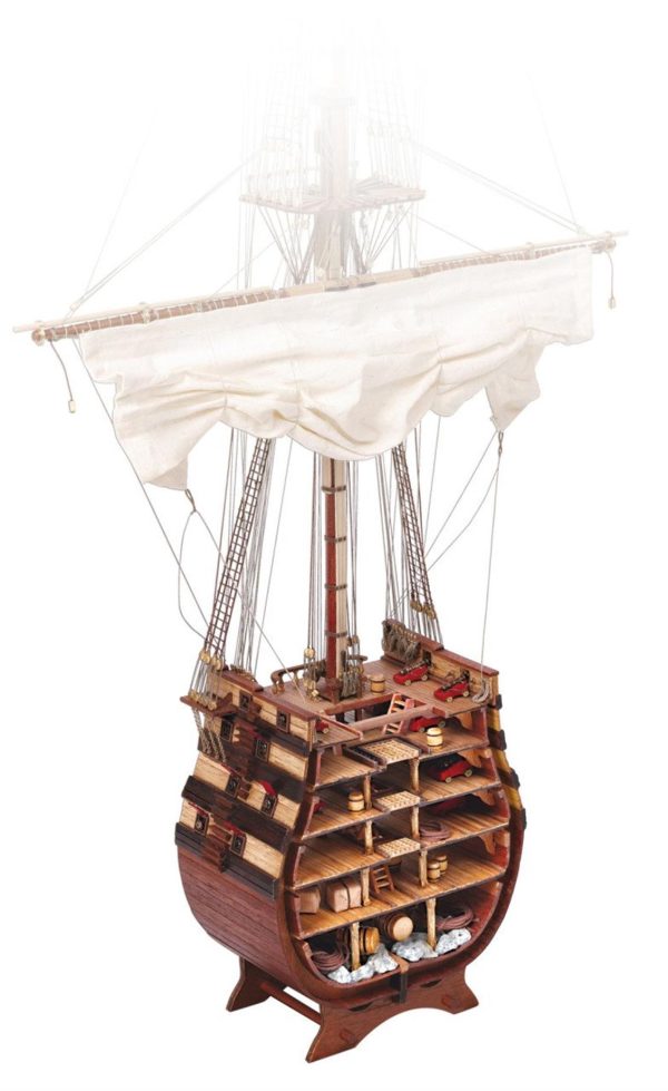 1/90 Santisima Trinidad Enine Tekne Gövde Kesiti Ahşap Maketi, Occre 16800 - Görsel 2