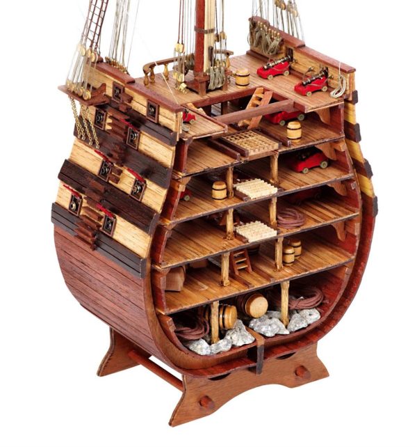 1/90 Santisima Trinidad Enine Tekne Gövde Kesiti Ahşap Maketi, Occre 16800 - Görsel 3